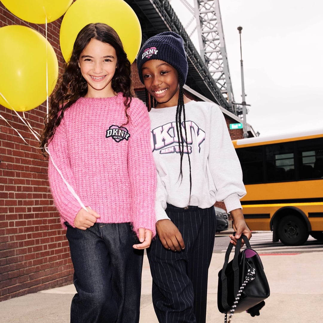 Image of a kids models in DKNY outfits